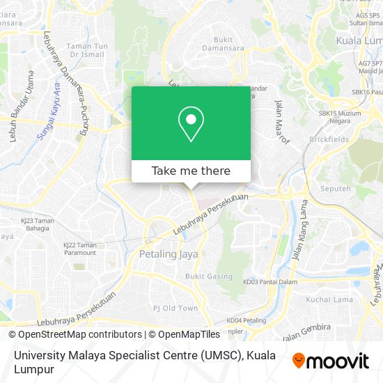 Peta University Malaya Specialist Centre (UMSC)