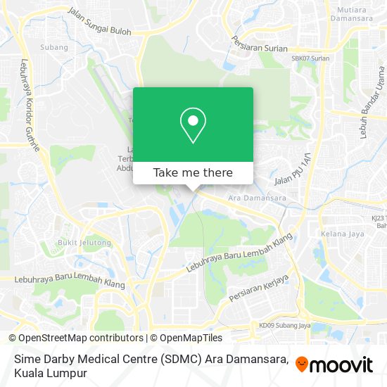 Peta Sime Darby Medical Centre (SDMC) Ara Damansara