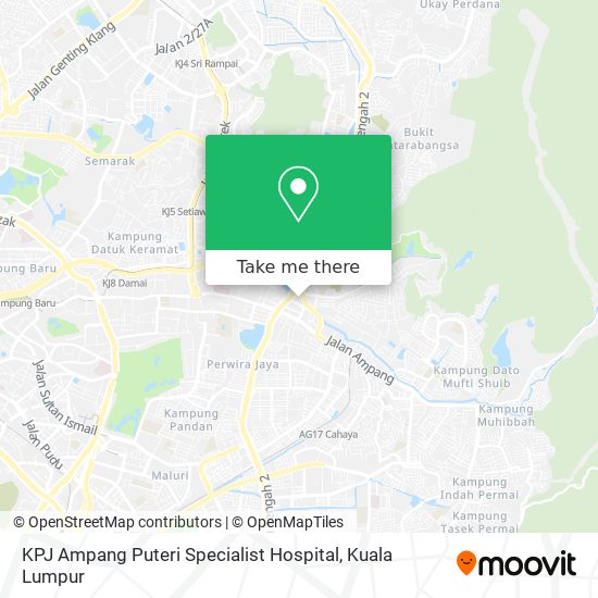 Peta KPJ Ampang Puteri Specialist Hospital