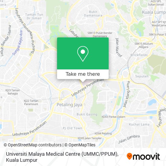 Universiti Malaya Medical Centre (UMMC / PPUM) map