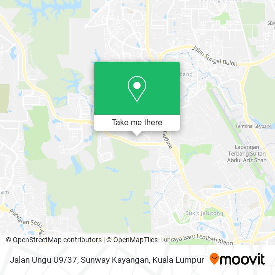 Jalan Ungu U9 / 37, Sunway Kayangan map
