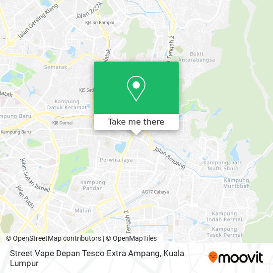 Street Vape Depan Tesco Extra Ampang map
