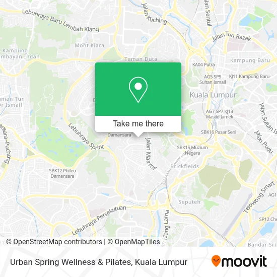 Urban Spring Wellness & Pilates map