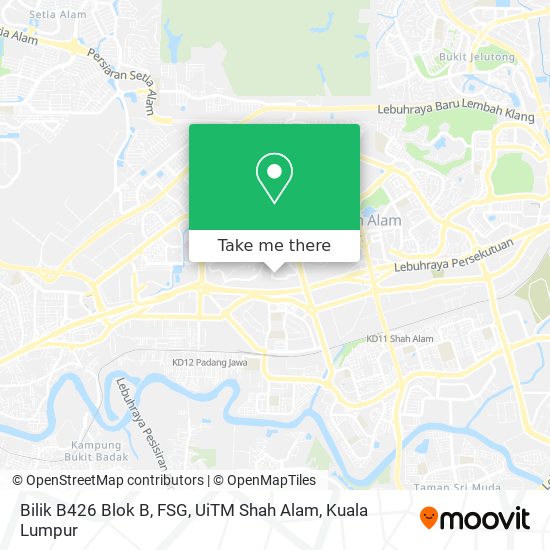 Peta Bilik B426 Blok B, FSG, UiTM Shah Alam