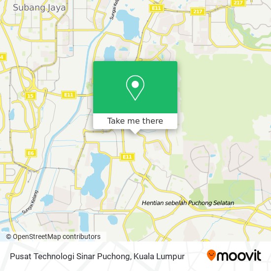 Peta Pusat Technologi Sinar Puchong