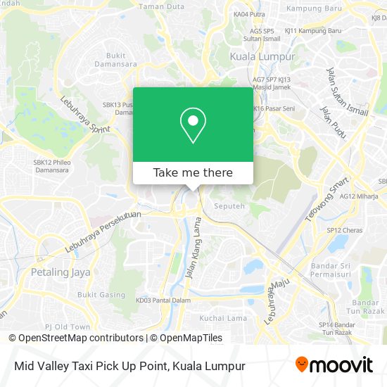 Mid Valley Taxi Pick Up Point map