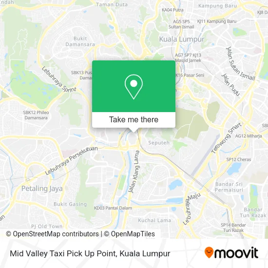 Mid Valley Taxi Pick Up Point map