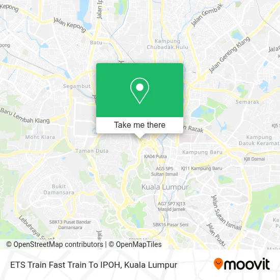 ETS Train Fast Train To IPOH map