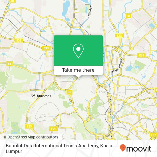 Babolat Duta International Tennis Academy map