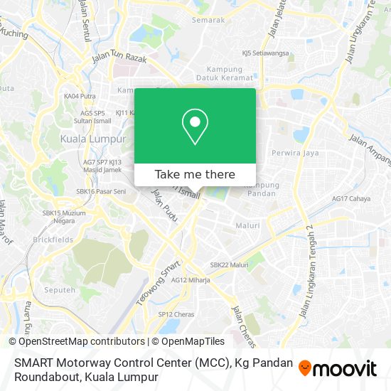 Peta SMART Motorway Control Center (MCC), Kg Pandan Roundabout