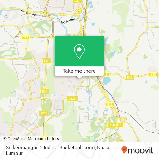 Peta Sri kembangan 5 Indoor Basketball court