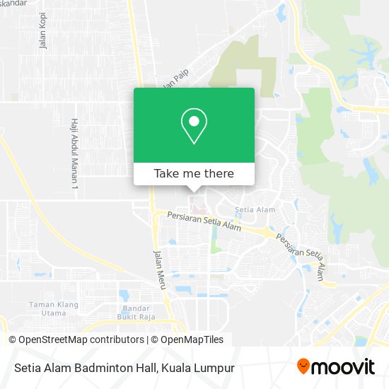 Setia Alam Badminton Hall map