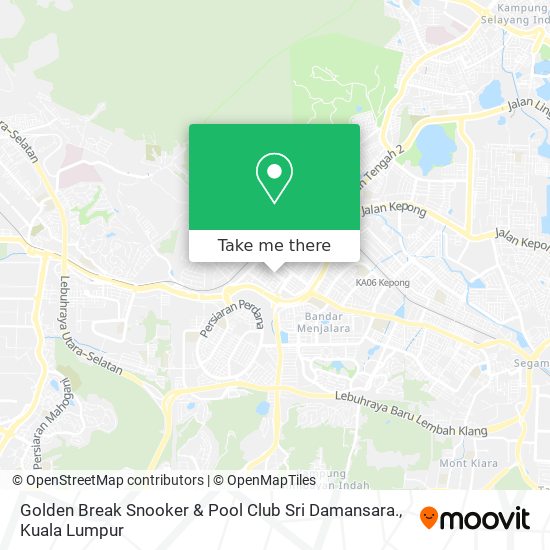 Golden Break Snooker & Pool Club Sri Damansara. map