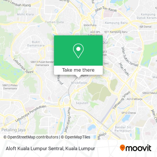 Peta Aloft Kuala Lumpur Sentral