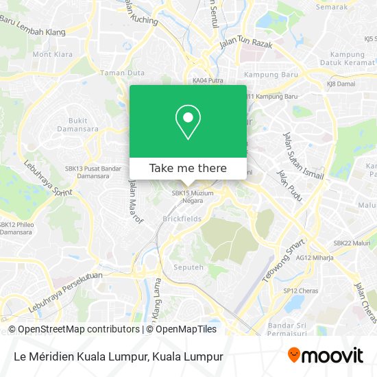 Peta Le Méridien Kuala Lumpur
