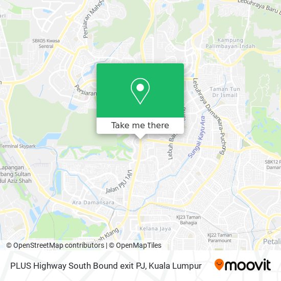 PLUS Highway South Bound exit PJ map