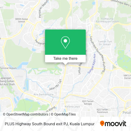 PLUS Highway South Bound exit PJ map