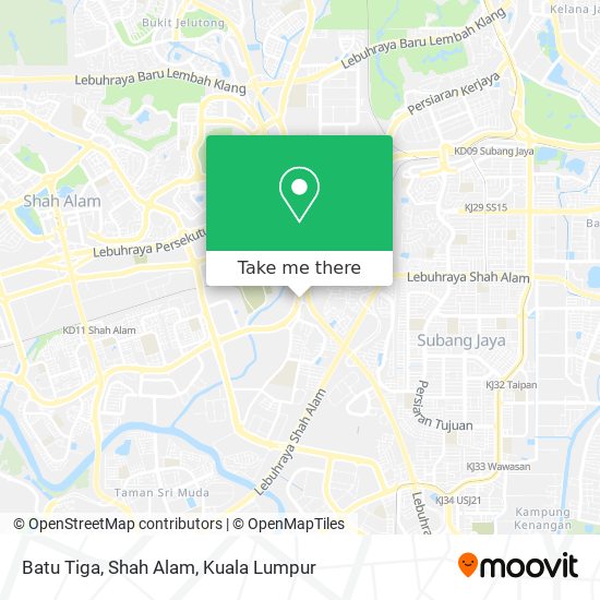 Batu Tiga, Shah Alam map
