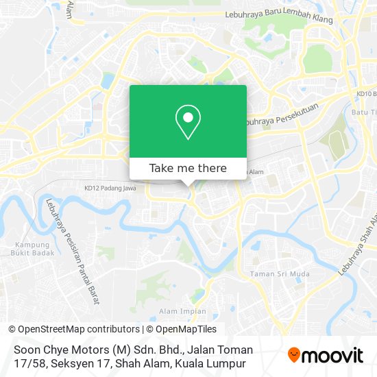 Soon Chye Motors (M) Sdn. Bhd., Jalan Toman 17 / 58, Seksyen 17, Shah Alam map