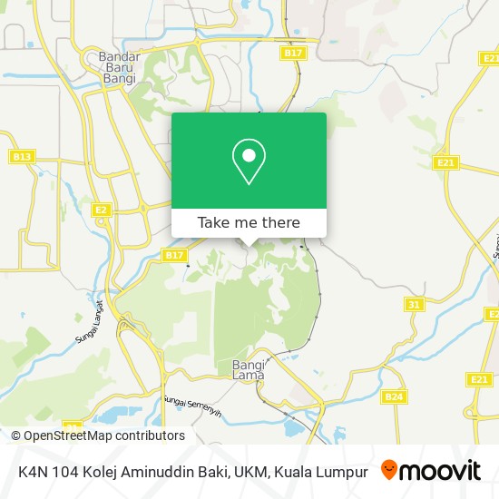 K4N 104 Kolej Aminuddin Baki, UKM map