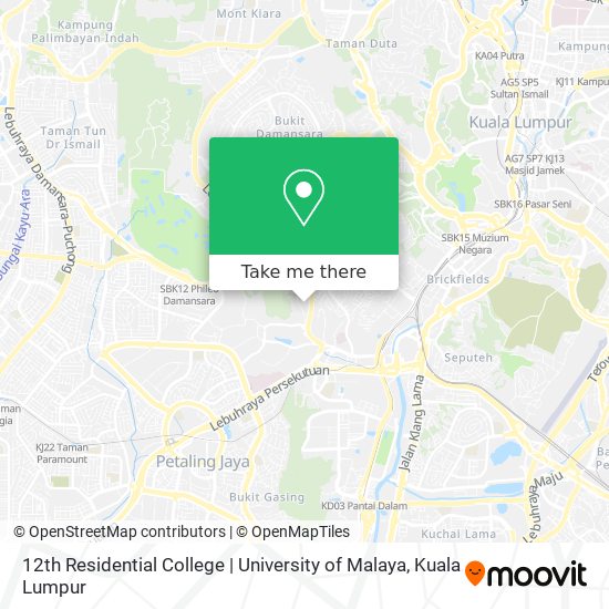 Peta 12th Residential College | University of Malaya