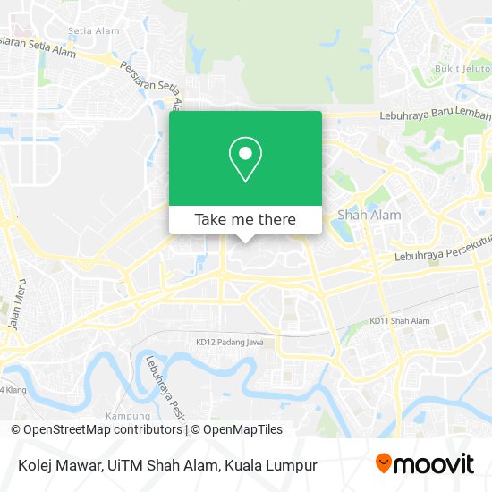 Peta Kolej Mawar, UiTM Shah Alam