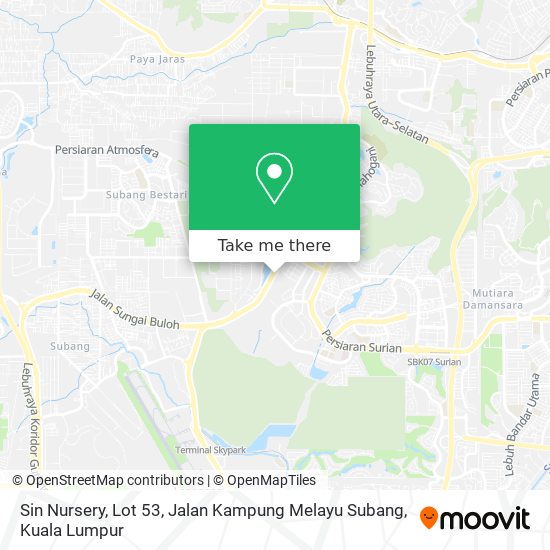 Sin Nursery, Lot 53, Jalan Kampung Melayu Subang map
