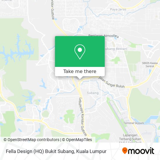 Peta Fella Design (HQ) Bukit Subang