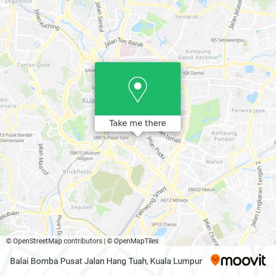 Peta Balai Bomba Pusat Jalan Hang Tuah