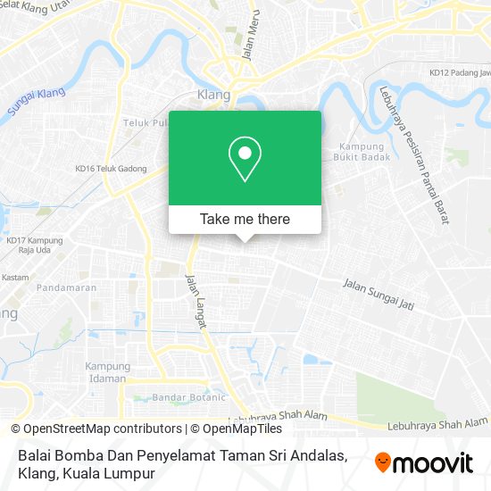 Peta Balai Bomba Dan Penyelamat Taman Sri Andalas, Klang