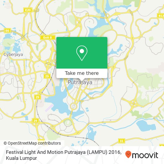 Festival Light And Motion Putrajaya (LAMPU) 2016 map