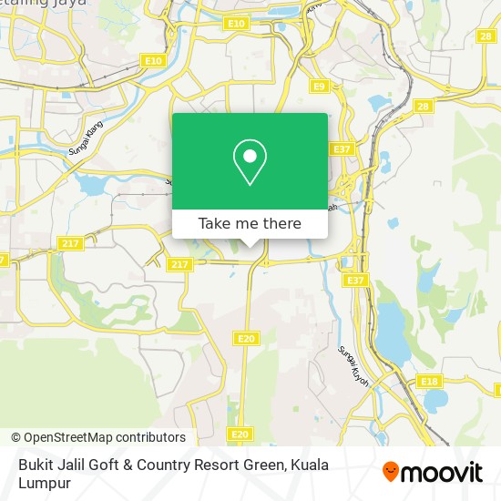 Peta Bukit Jalil Goft & Country Resort Green