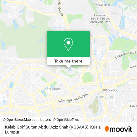 Peta Kelab Golf Sultan Abdul Aziz Shah (KGSAAS)