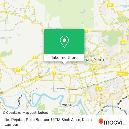 Peta Ibu Pejabat Polis Bantuan UiTM Shah Alam
