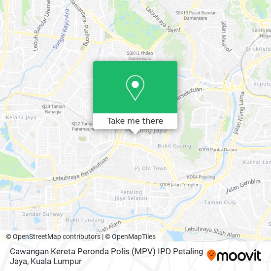 Peta Cawangan Kereta Peronda Polis (MPV) IPD Petaling Jaya