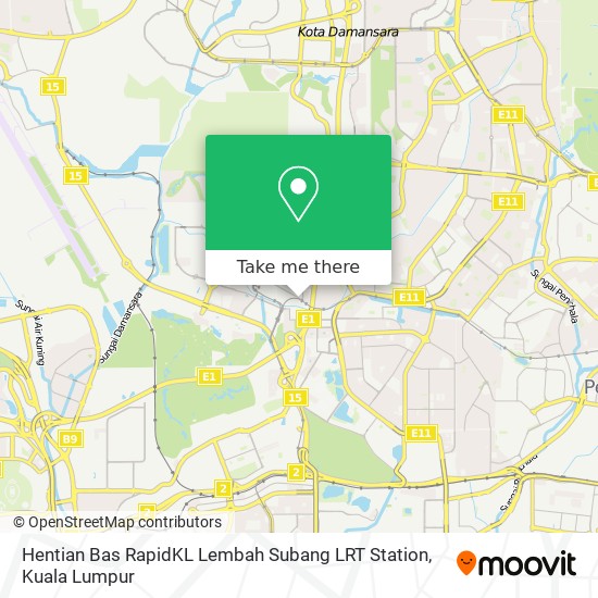 Peta Hentian Bas RapidKL Lembah Subang LRT Station