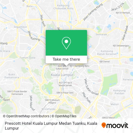 Peta Prescott Hotel Kuala Lumpur Medan Tuanku
