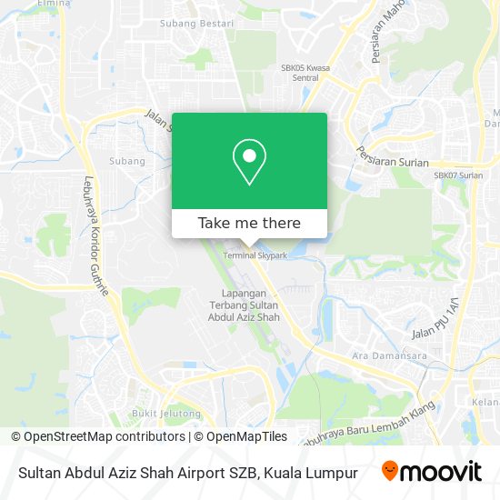 Sultan Abdul Aziz Shah Airport SZB map