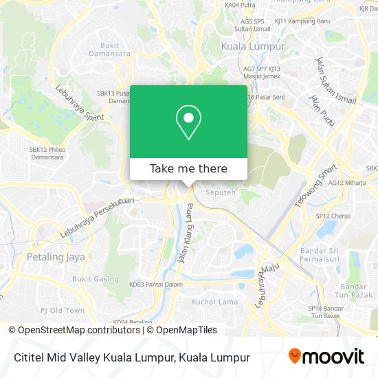 Peta Cititel Mid Valley Kuala Lumpur