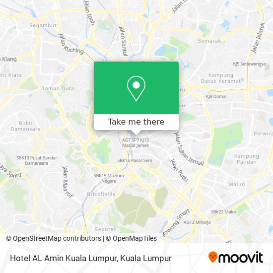 Hotel AL Amin Kuala Lumpur map