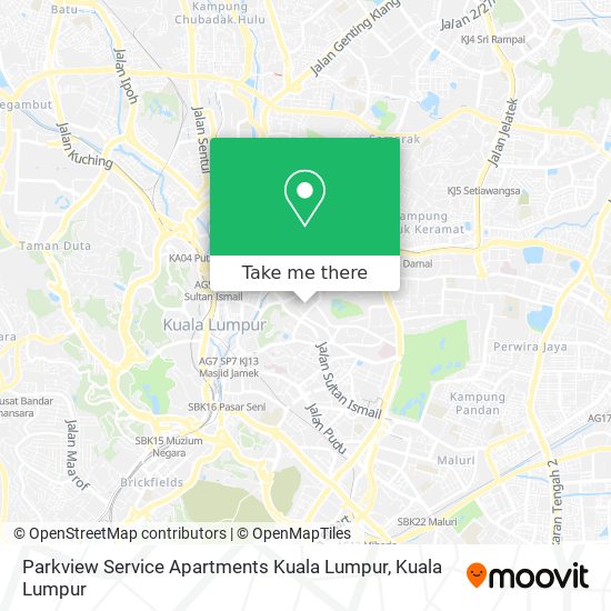 Parkview Service Apartments Kuala Lumpur map