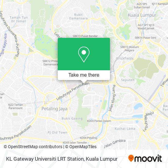 Peta KL Gateway Universiti LRT Station
