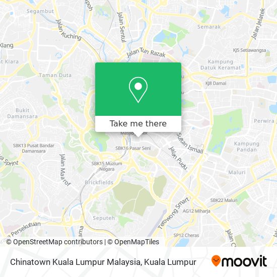 Chinatown Kuala Lumpur Malaysia map
