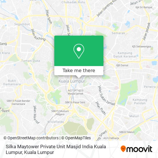 Peta Silka Maytower Private Unit Masjid India Kuala Lumpur