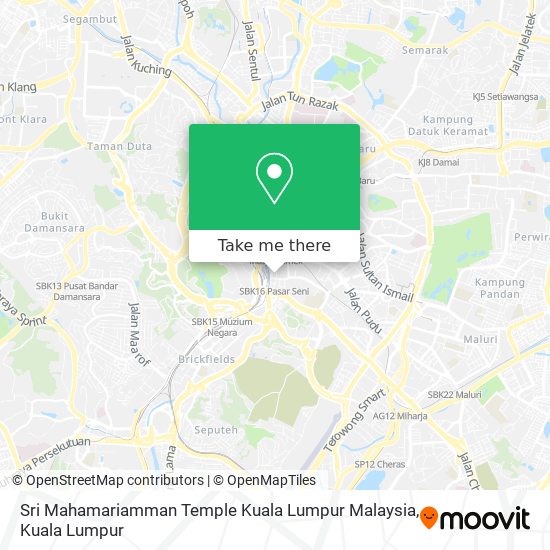 Peta Sri Mahamariamman Temple Kuala Lumpur Malaysia
