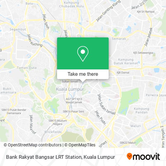 Peta Bank Rakyat Bangsar LRT Station