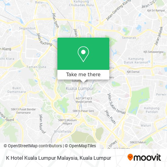 K Hotel Kuala Lumpur Malaysia map