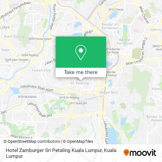 Peta Hotel Zamburger Sri Petaling Kuala Lumpur