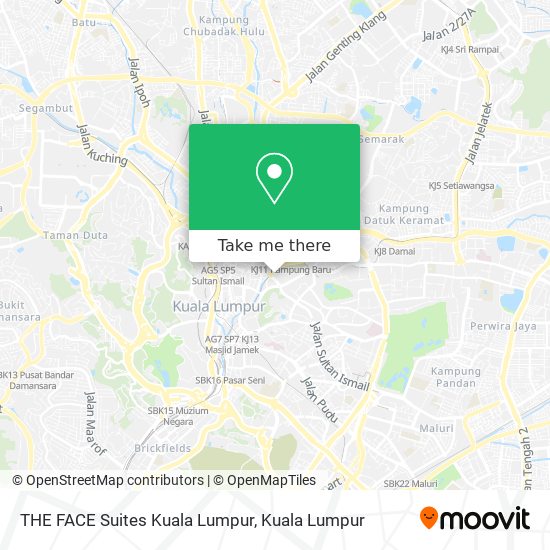 Peta THE FACE Suites Kuala Lumpur