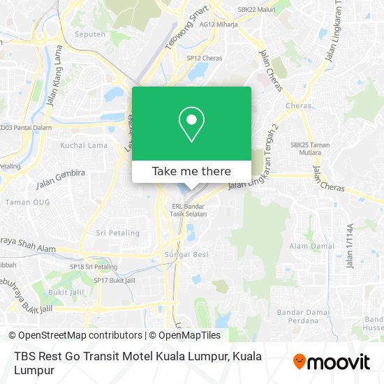 Peta TBS Rest Go Transit Motel Kuala Lumpur